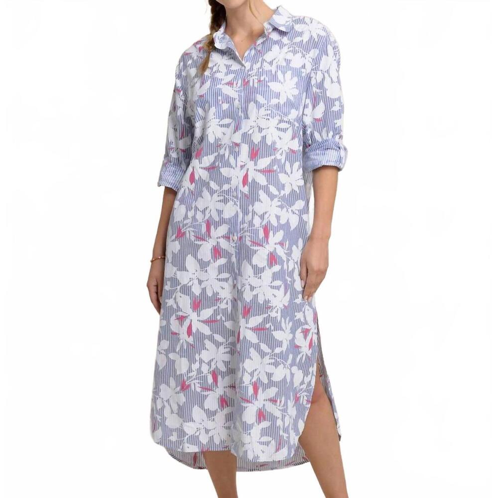 NEW SOUTHERN TIDE polly blossom bay cover-up in cobalt blue